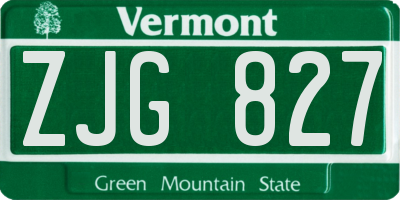 VT license plate ZJG827