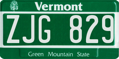 VT license plate ZJG829
