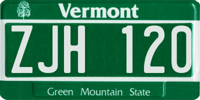 VT license plate ZJH120
