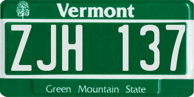 VT license plate ZJH137