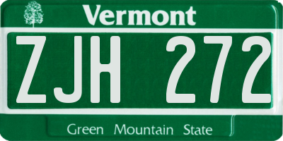 VT license plate ZJH272