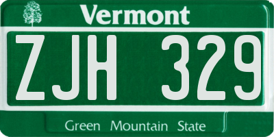 VT license plate ZJH329
