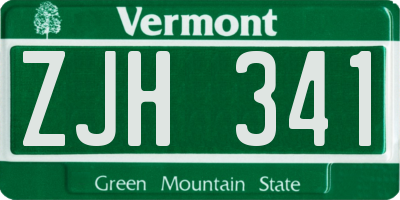 VT license plate ZJH341