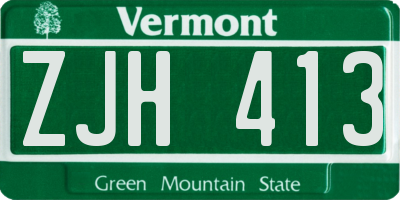 VT license plate ZJH413