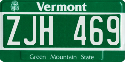 VT license plate ZJH469