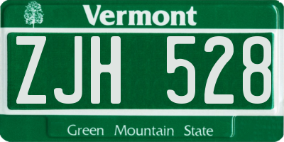 VT license plate ZJH528