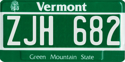 VT license plate ZJH682