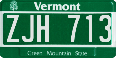 VT license plate ZJH713