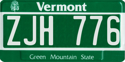 VT license plate ZJH776