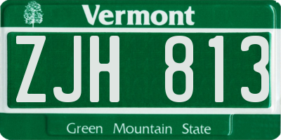 VT license plate ZJH813