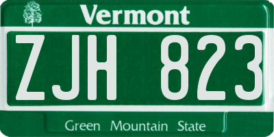 VT license plate ZJH823