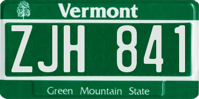 VT license plate ZJH841