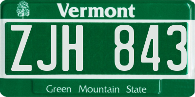 VT license plate ZJH843