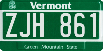 VT license plate ZJH861
