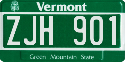 VT license plate ZJH901