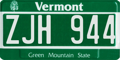 VT license plate ZJH944