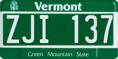 VT license plate ZJI137
