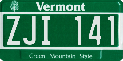 VT license plate ZJI141