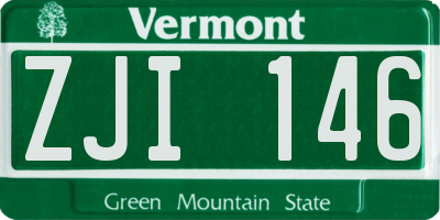 VT license plate ZJI146