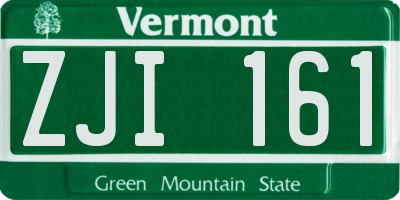 VT license plate ZJI161