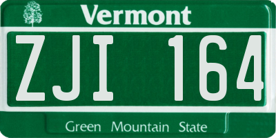 VT license plate ZJI164