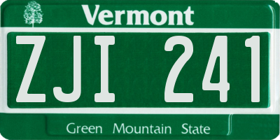 VT license plate ZJI241