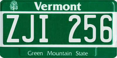 VT license plate ZJI256