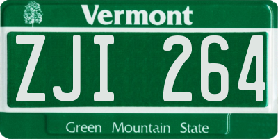 VT license plate ZJI264