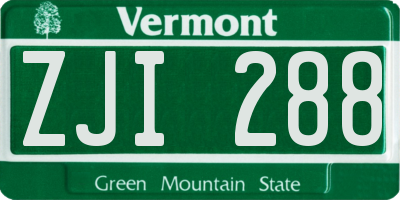 VT license plate ZJI288