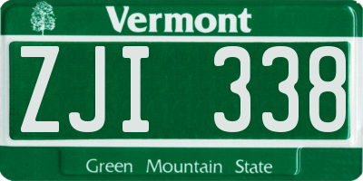 VT license plate ZJI338