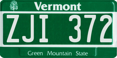 VT license plate ZJI372