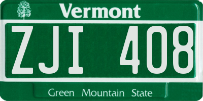 VT license plate ZJI408
