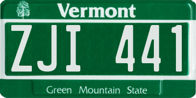 VT license plate ZJI441