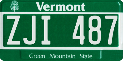 VT license plate ZJI487