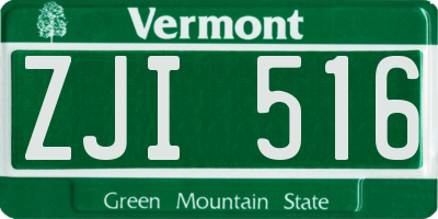 VT license plate ZJI516