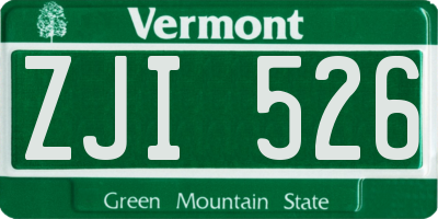 VT license plate ZJI526