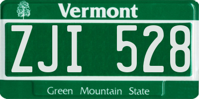 VT license plate ZJI528
