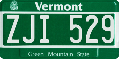 VT license plate ZJI529