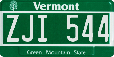VT license plate ZJI544
