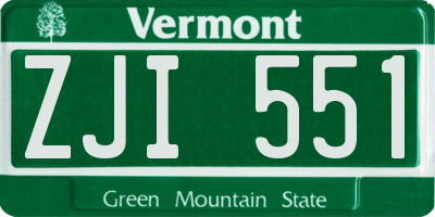 VT license plate ZJI551