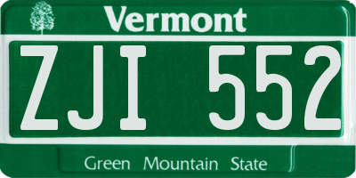 VT license plate ZJI552