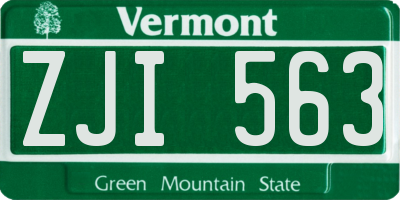 VT license plate ZJI563