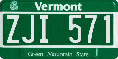 VT license plate ZJI571