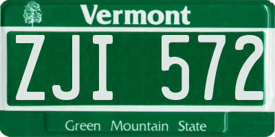 VT license plate ZJI572