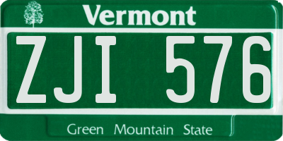 VT license plate ZJI576