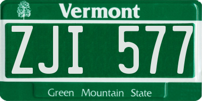 VT license plate ZJI577