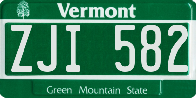 VT license plate ZJI582