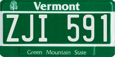 VT license plate ZJI591