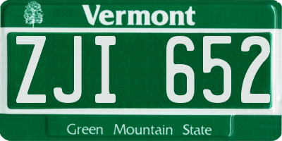 VT license plate ZJI652