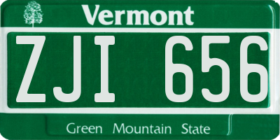 VT license plate ZJI656